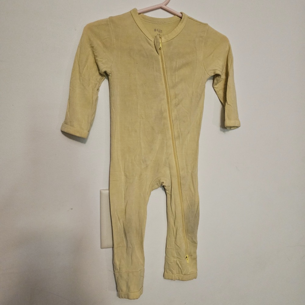 Kyte Baby 3-6m‎ Yellow One Piece Zip Up Pajamas Yellow Preowned